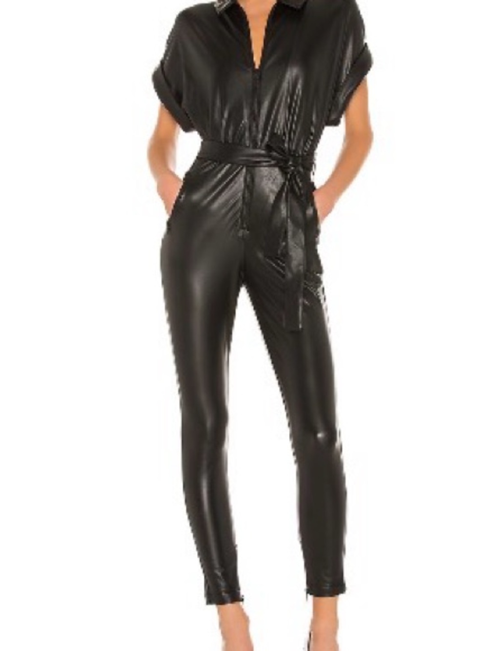 NBD Black Reckless Tie-Waist Jumpsuit